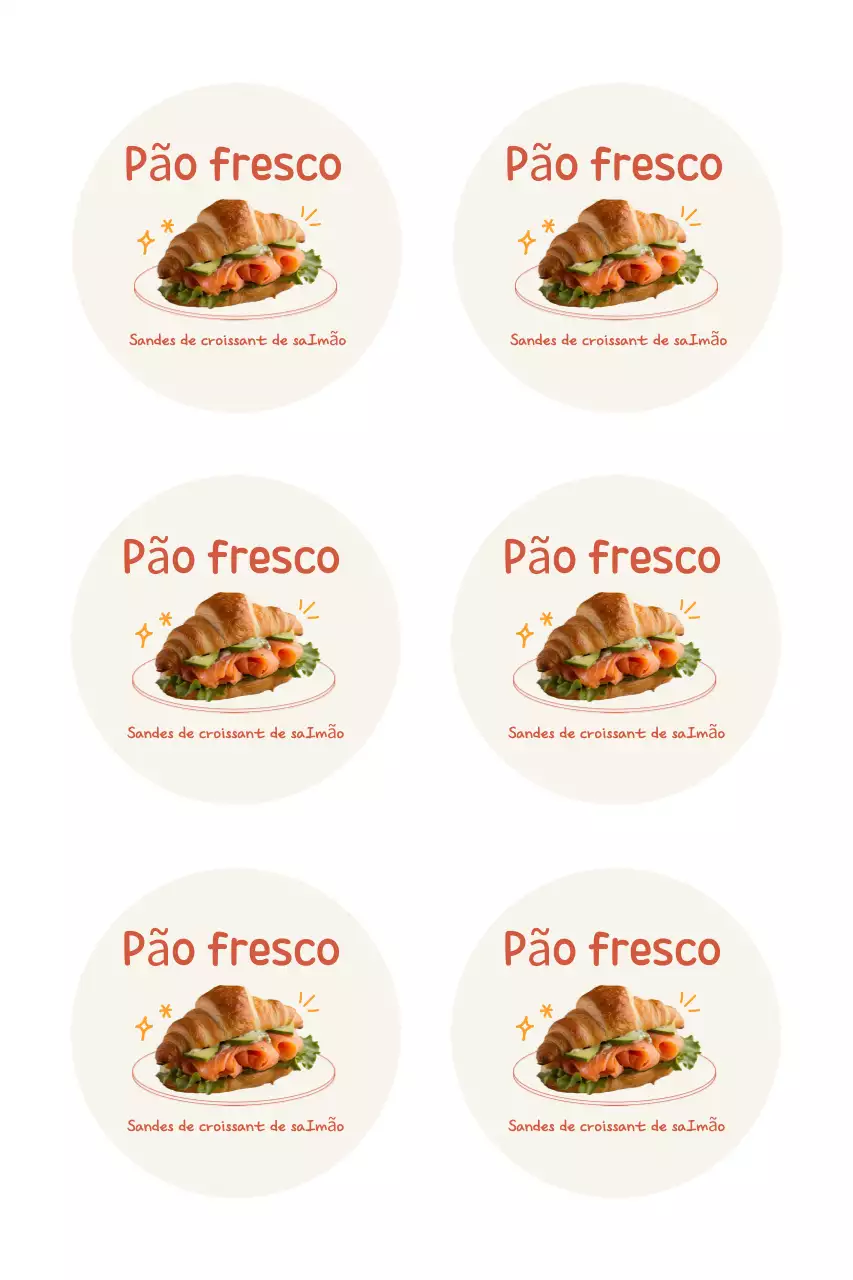 Adesivo de padaria fofo bege