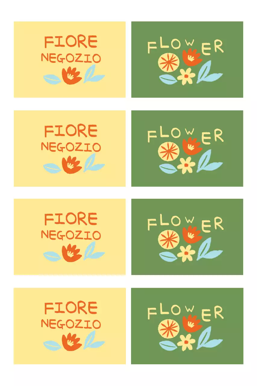 Biglietto da visita vintage per fiorista color cachi