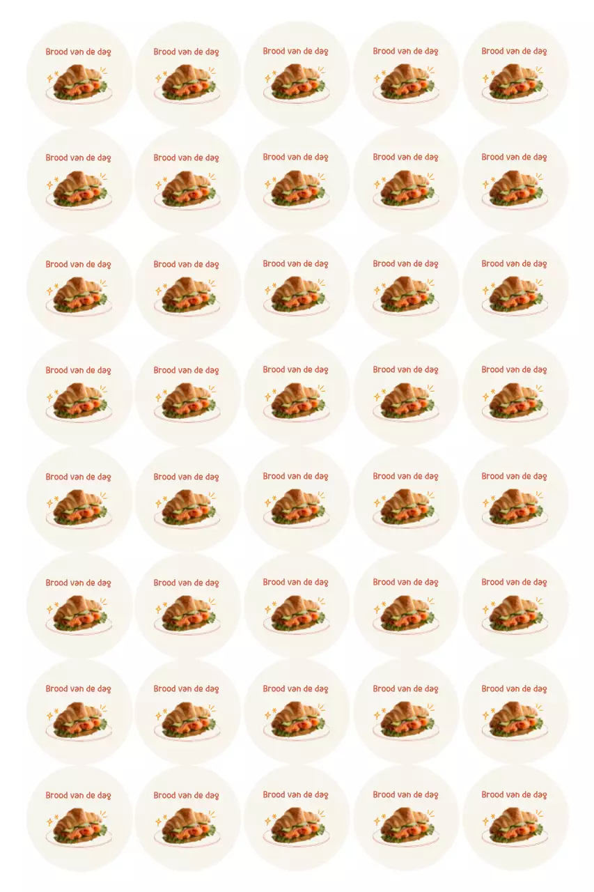 Beige schattige bakkerijsticker