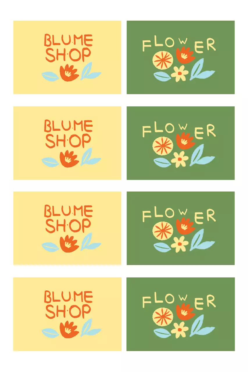 Khakifarbene Vintage Florist-Visitenkarte