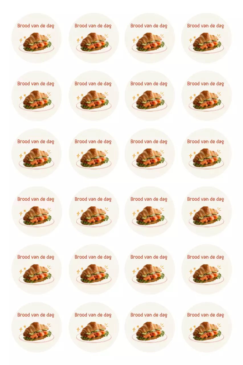 Beige schattige bakkerijsticker