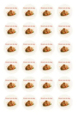 Beige schattige bakkerijsticker