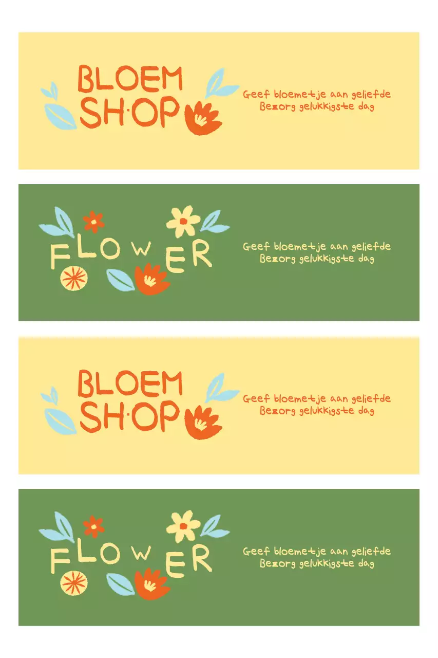 Lichtgroene eenvoudige bloemenwinkeladvertentie