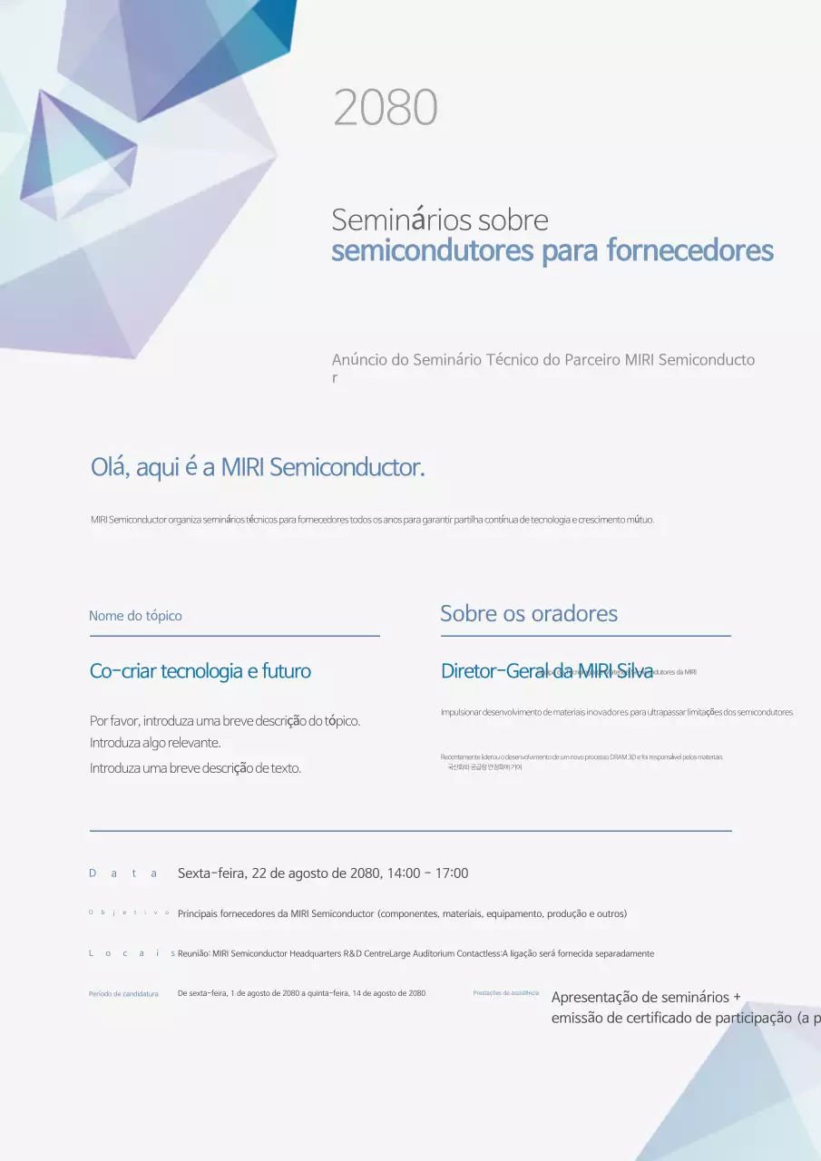 Guia do Seminário da White Modern Semiconductor Company