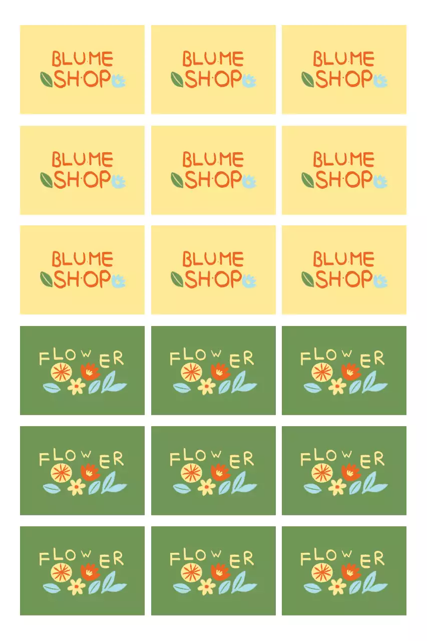 Gelbes, einfaches Blumenladen-Logo