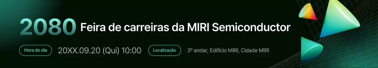 Um guia para um briefing de recrutamento de uma empresa moderna de semicondutores nas cores preto e menta.