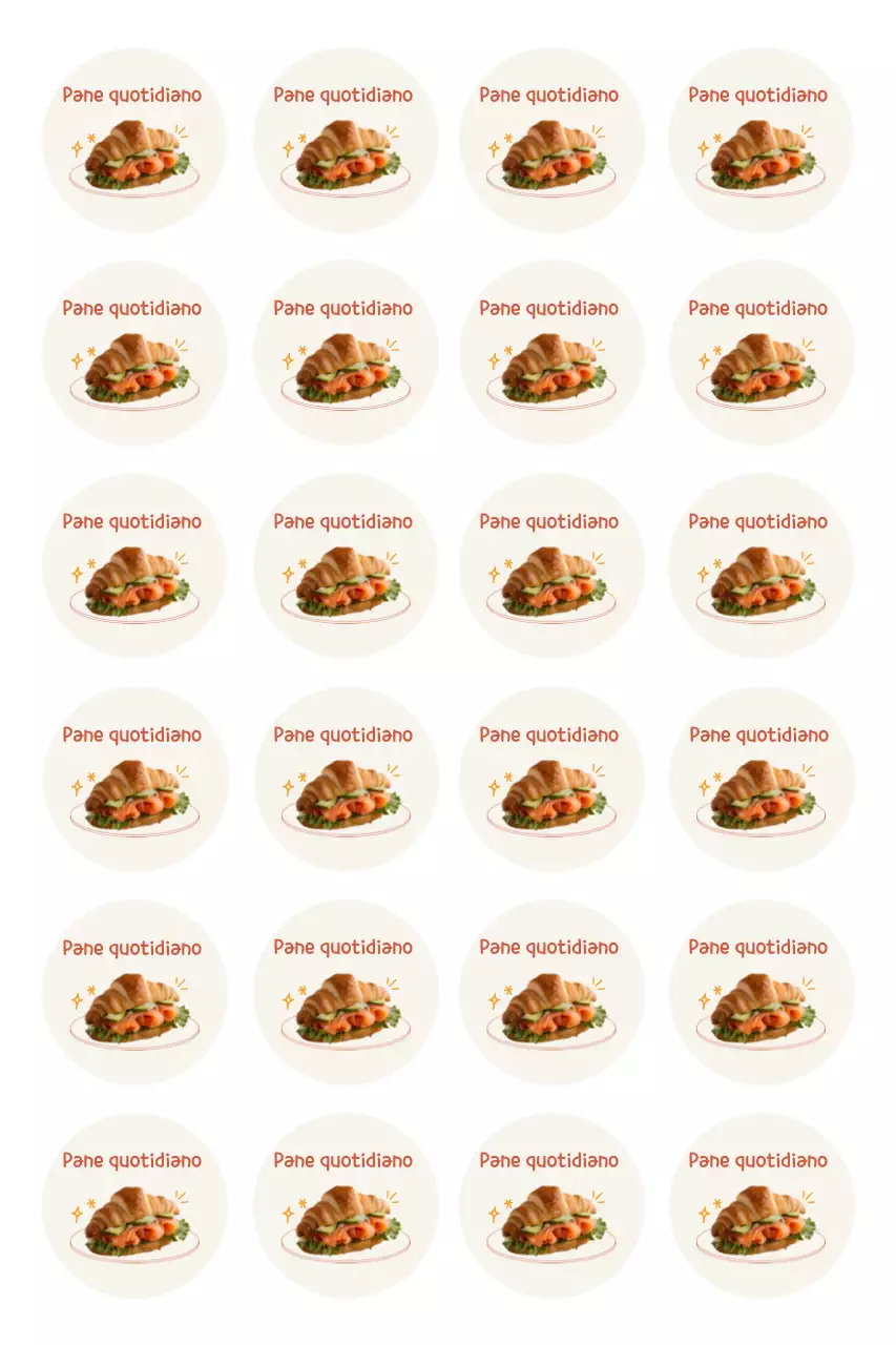 Adesivo beige carino per panetteria