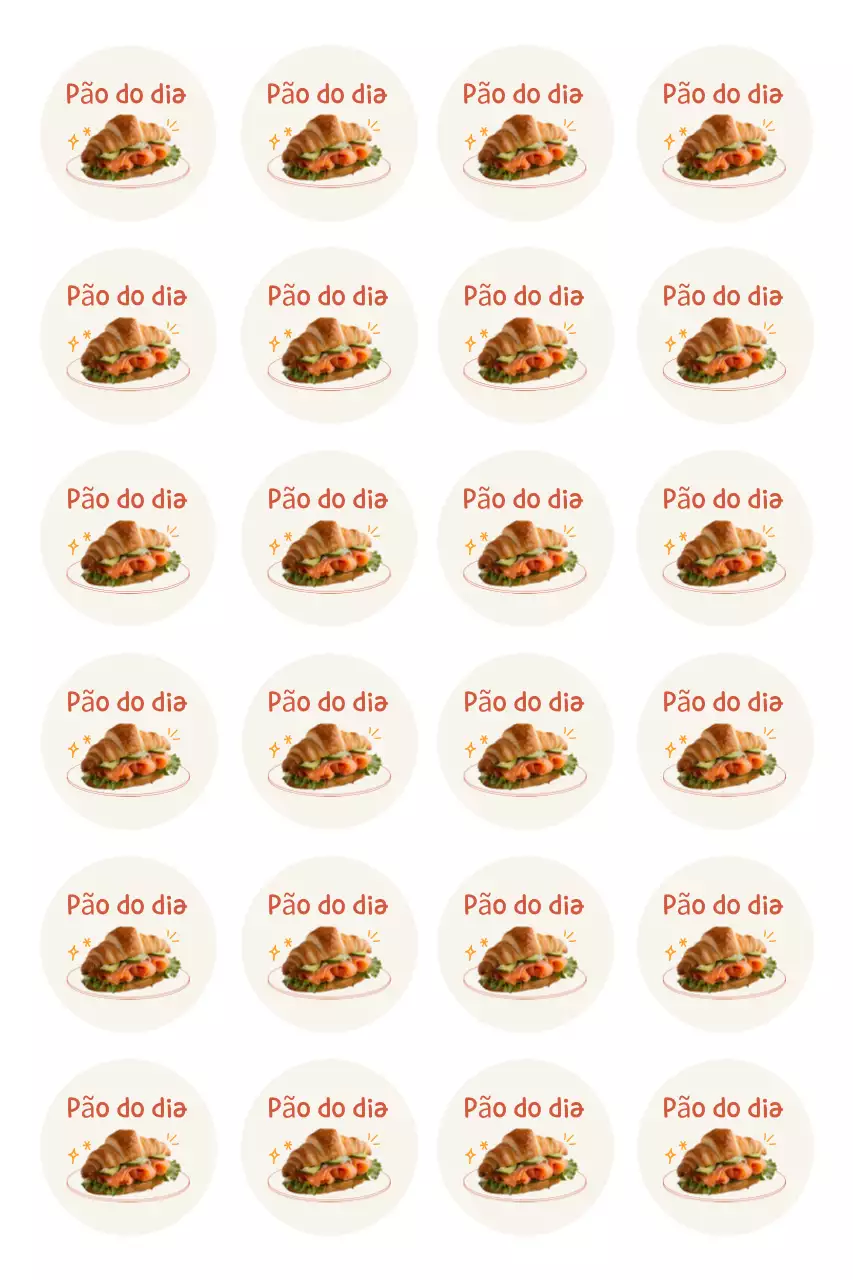 Adesivo de padaria fofo bege