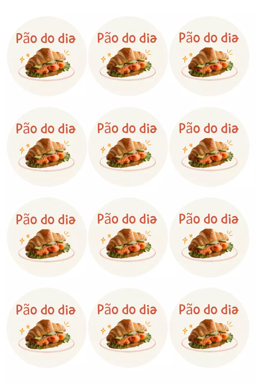Adesivo de padaria fofo bege