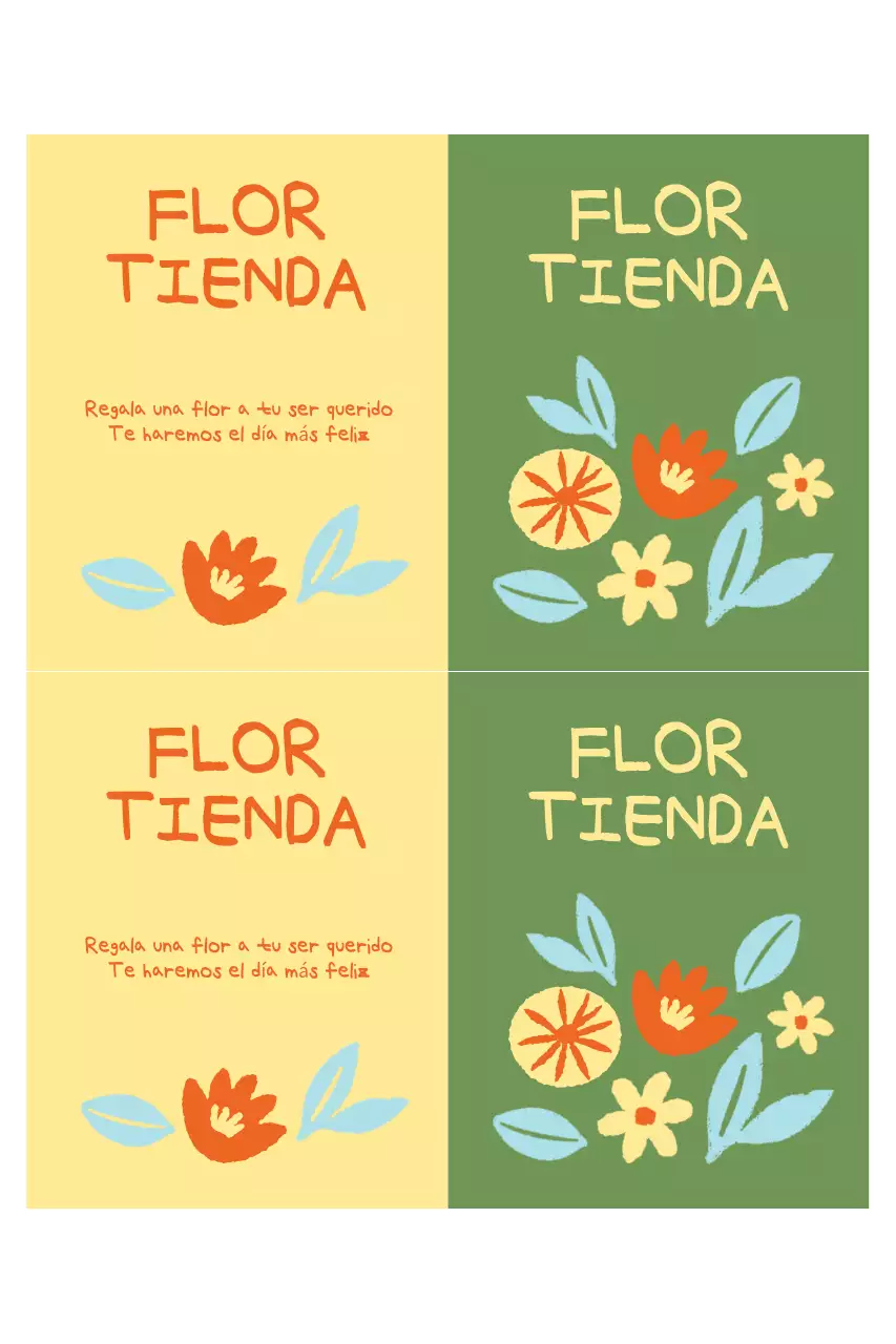 Anuncio de floristería sencilla en color beige