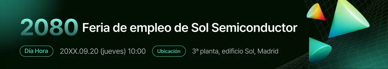 Una guía para una entrevista de selección de personal en una empresa moderna de semiconductores, en colores negro y menta.
