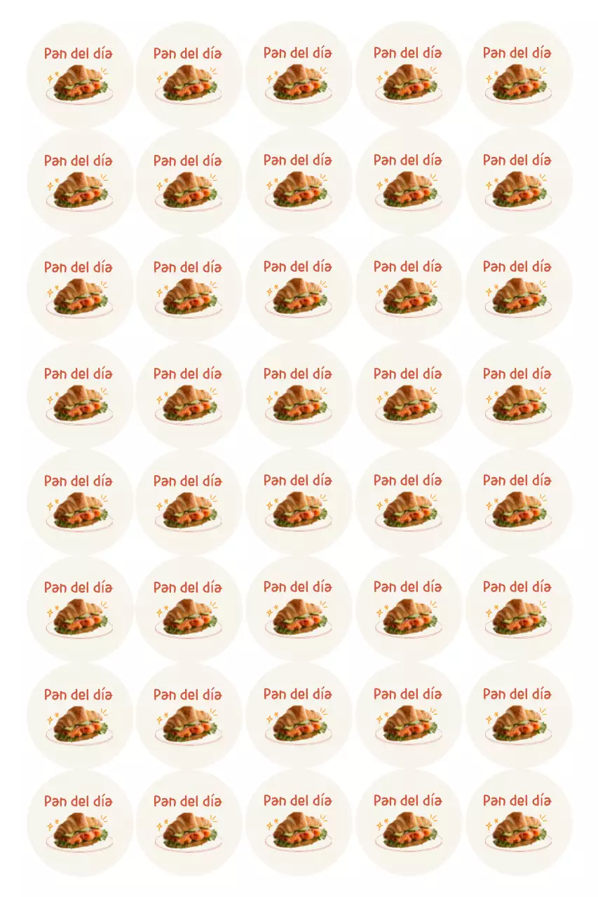 Pegatina de panadería beige