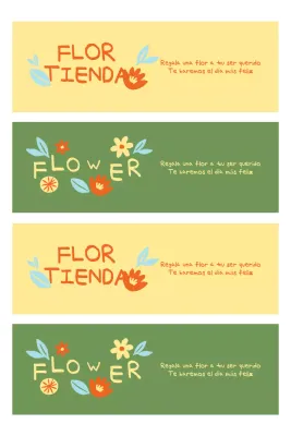 Anuncio sencillo de floristería de color verde claro