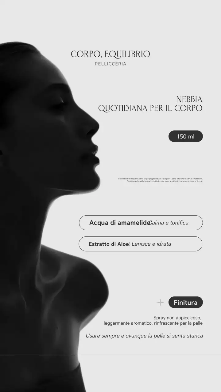 Post sulla storia di Instagram della promozione Grey Minimal Skincare