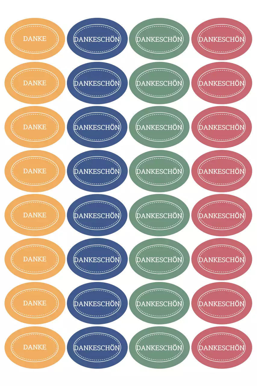 Einfache farbige Dankeschön-Aufkleber