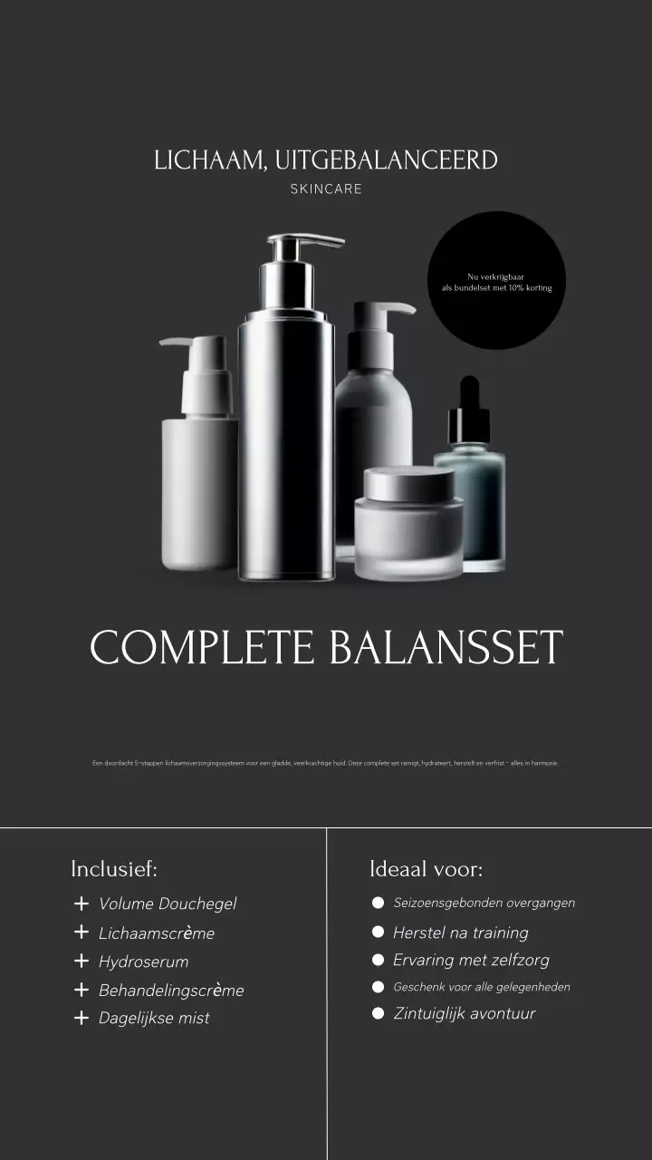 Instagram-verhaalpost voor Grey Minimal Skincare-promotie