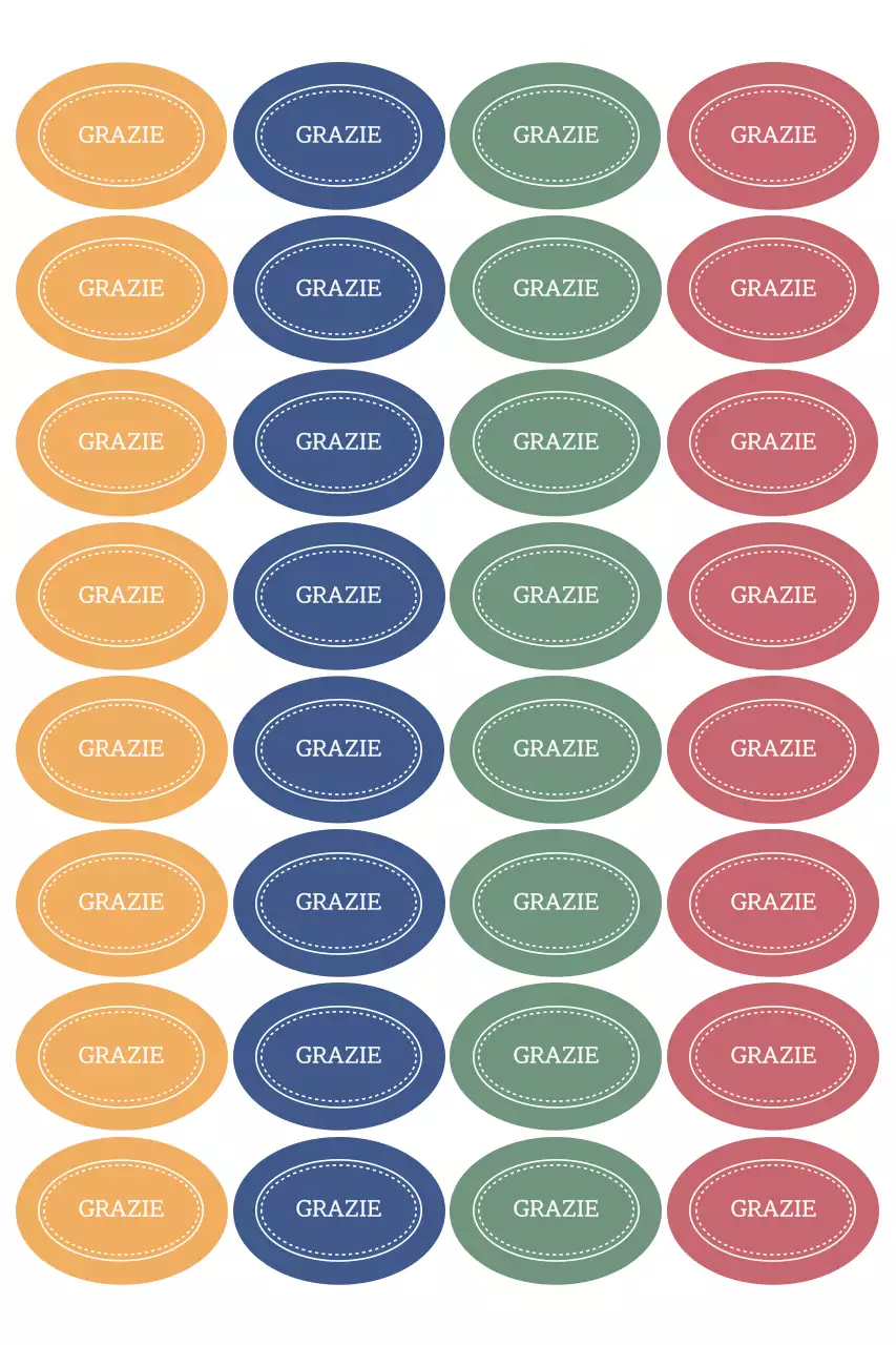 Adesivi di ringraziamento semplici e colorati