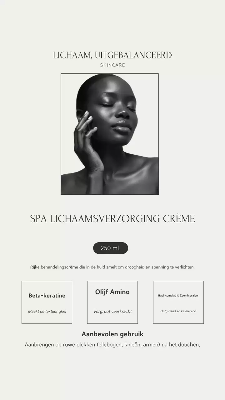 Instagram-verhaalpost voor Grey Minimal Skincare-promotie