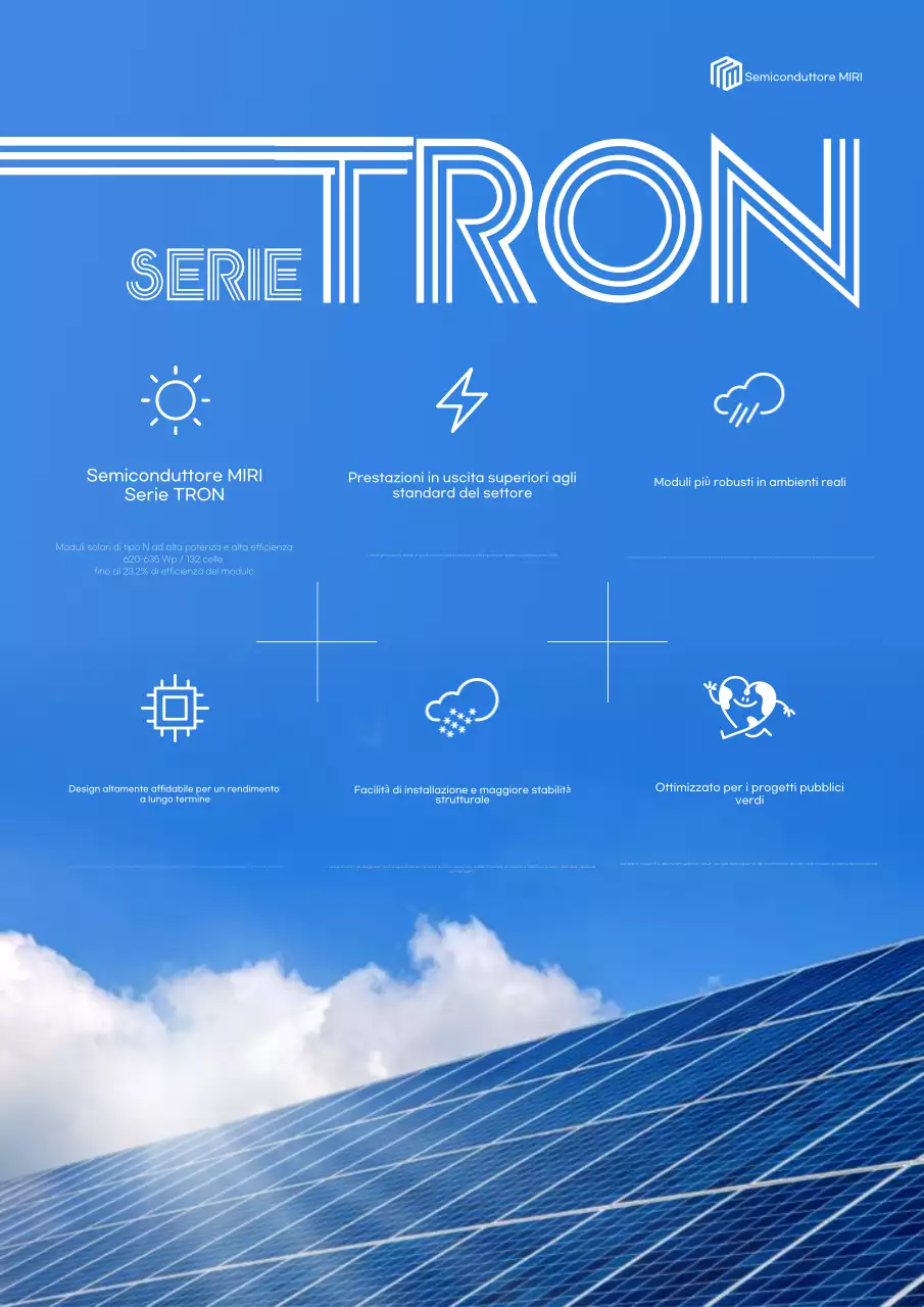 Promozione pannello solare moderno blu