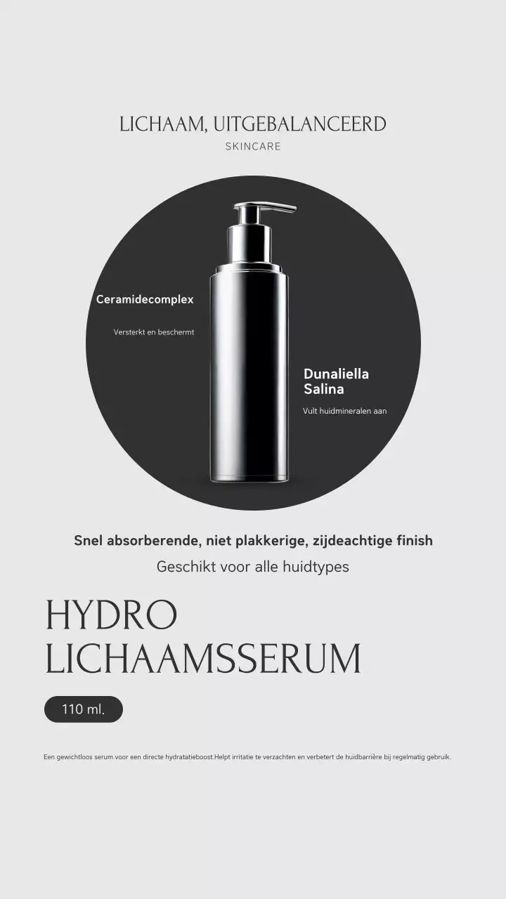 Instagram-verhaalpost voor Grey Minimal Skincare-promotie