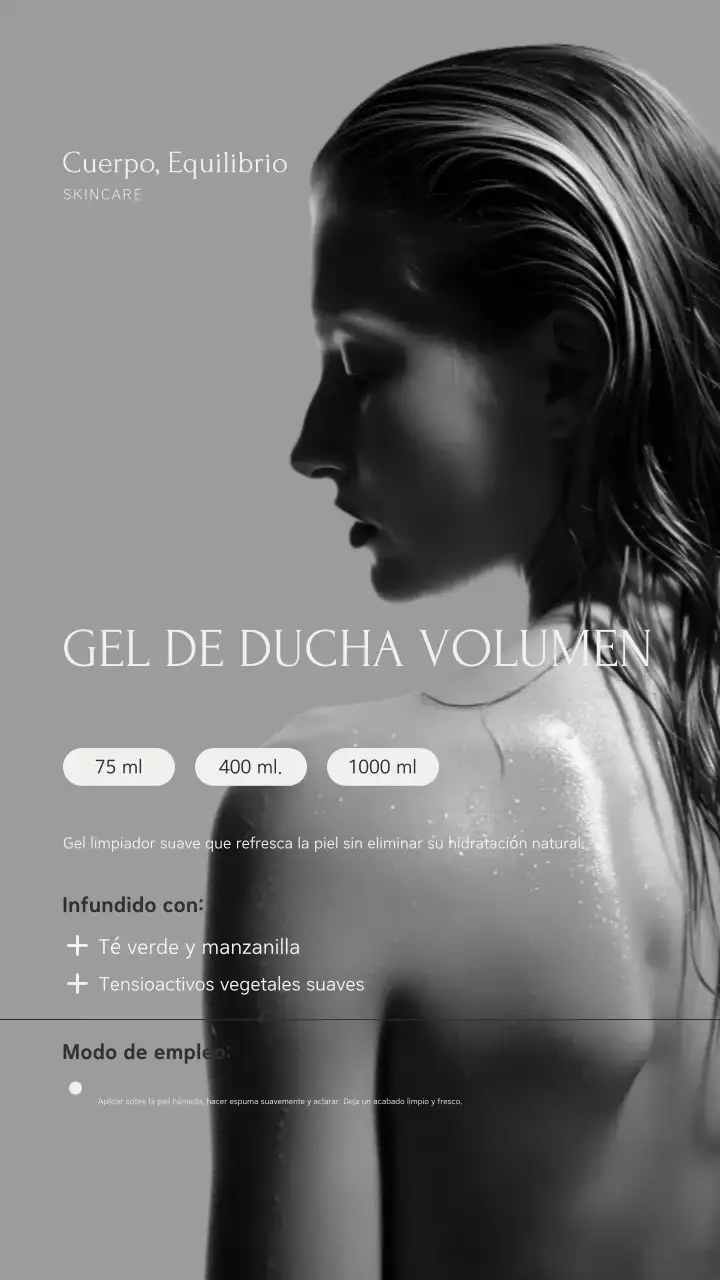 Publicación en Instagram de la historia de promoción de Grey Minimal Skincare