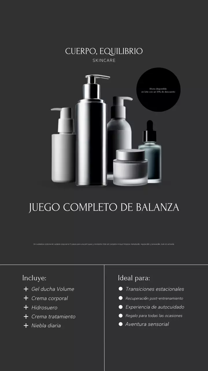 Publicación en Instagram de la historia de promoción de Grey Minimal Skincare
