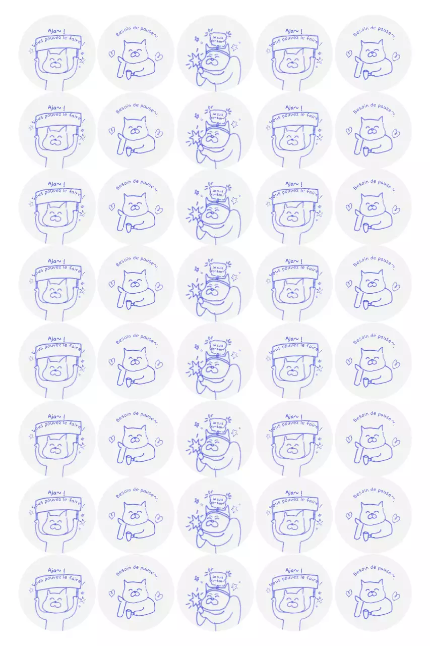 Autocollants de dessin animé Blue Malade