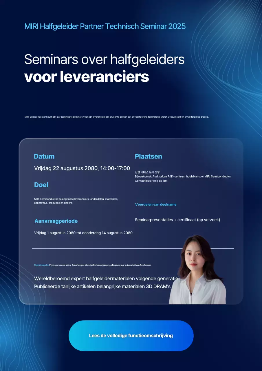 Blue Modern Seminar Aankondiging Werving