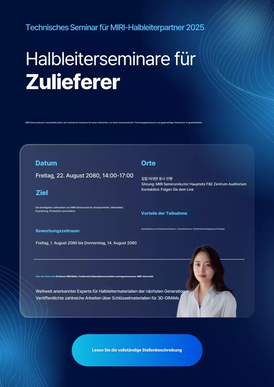 Blue Modern Seminar Ankündigung Rekrutierung