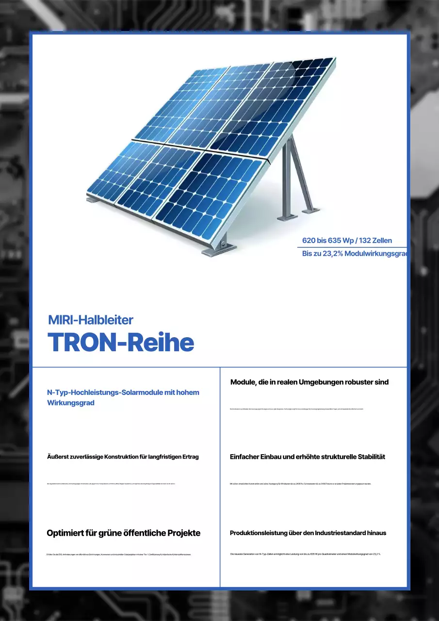 Blaue moderne Solarmodul-Produktwerbung