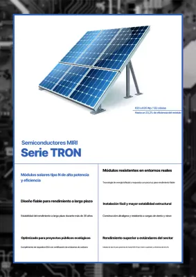 Promoción de productos de módulos solares modernos azules