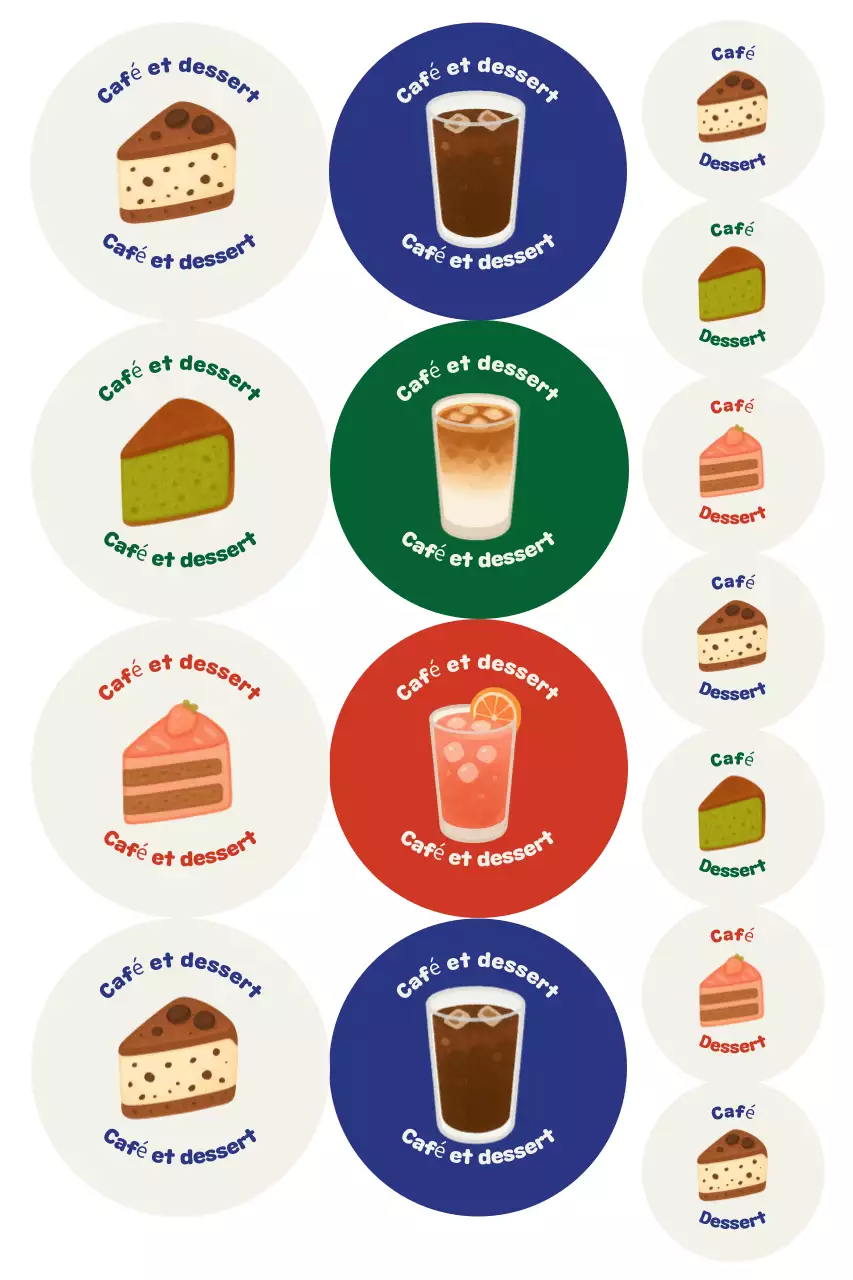 Autocollant beige mignon de dessert