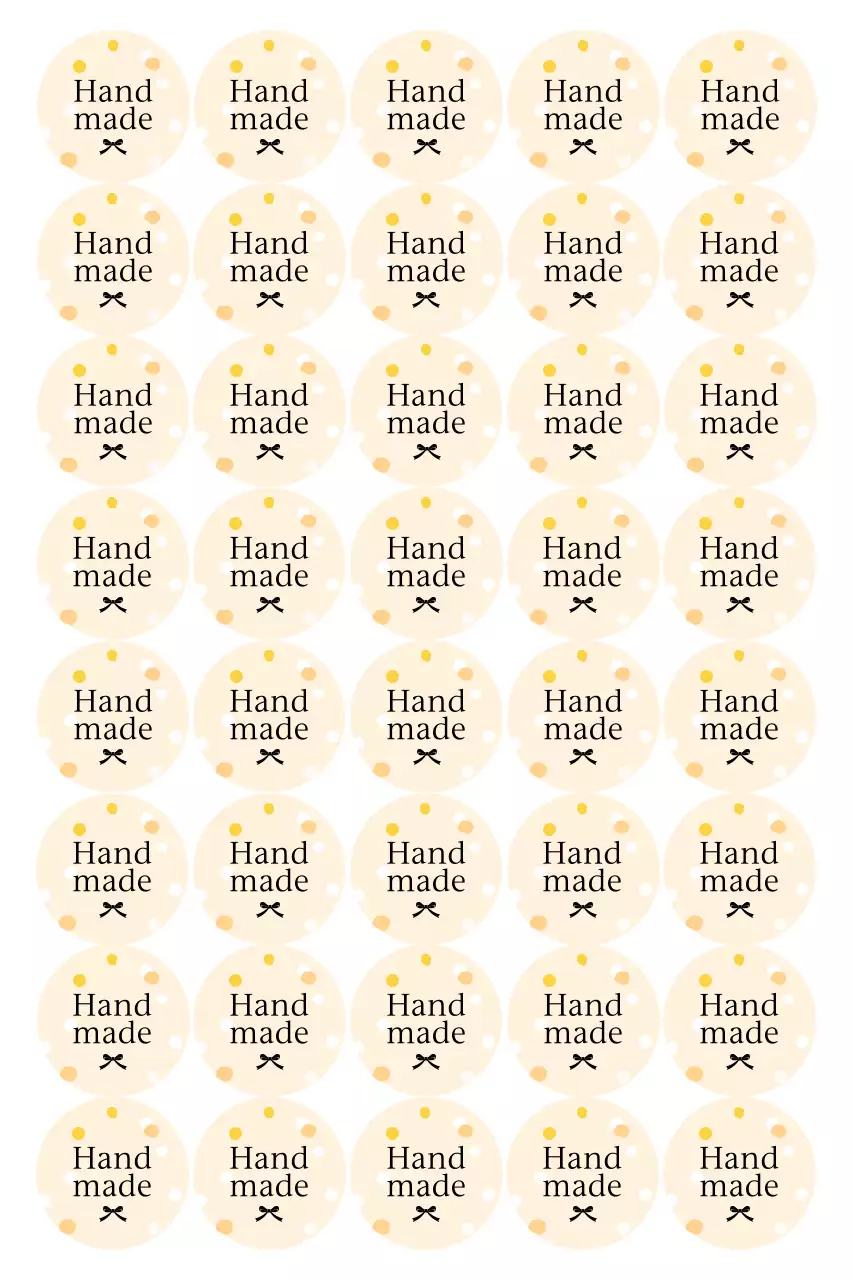 Stiker Buatan Tangan Sederhana Beige