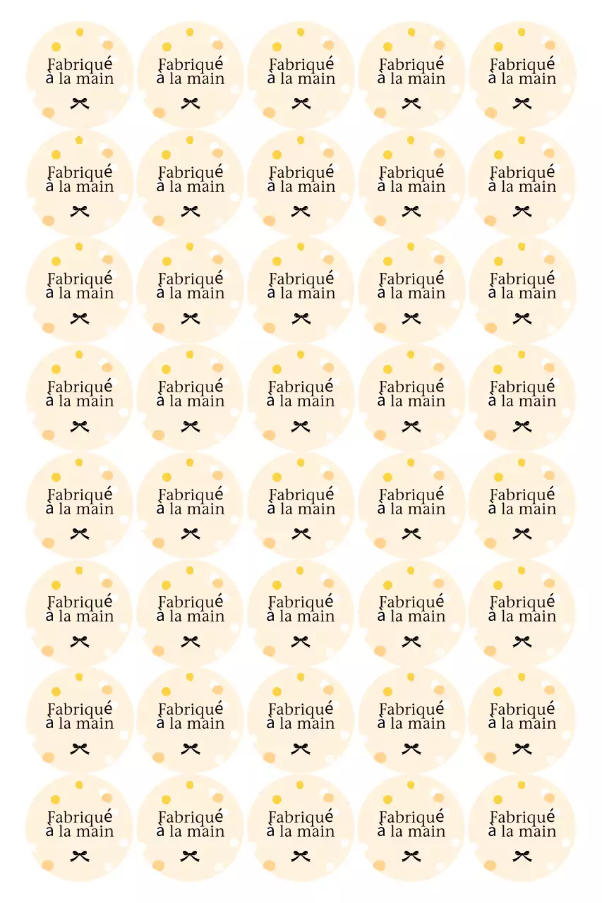 Autocollants simples faits main beiges