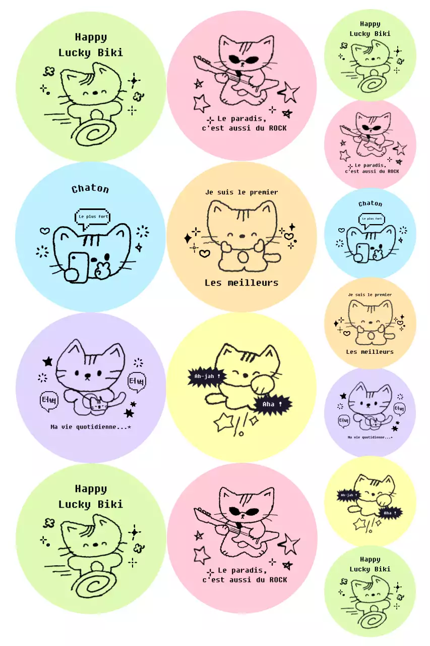 Autocollants pastel mignons