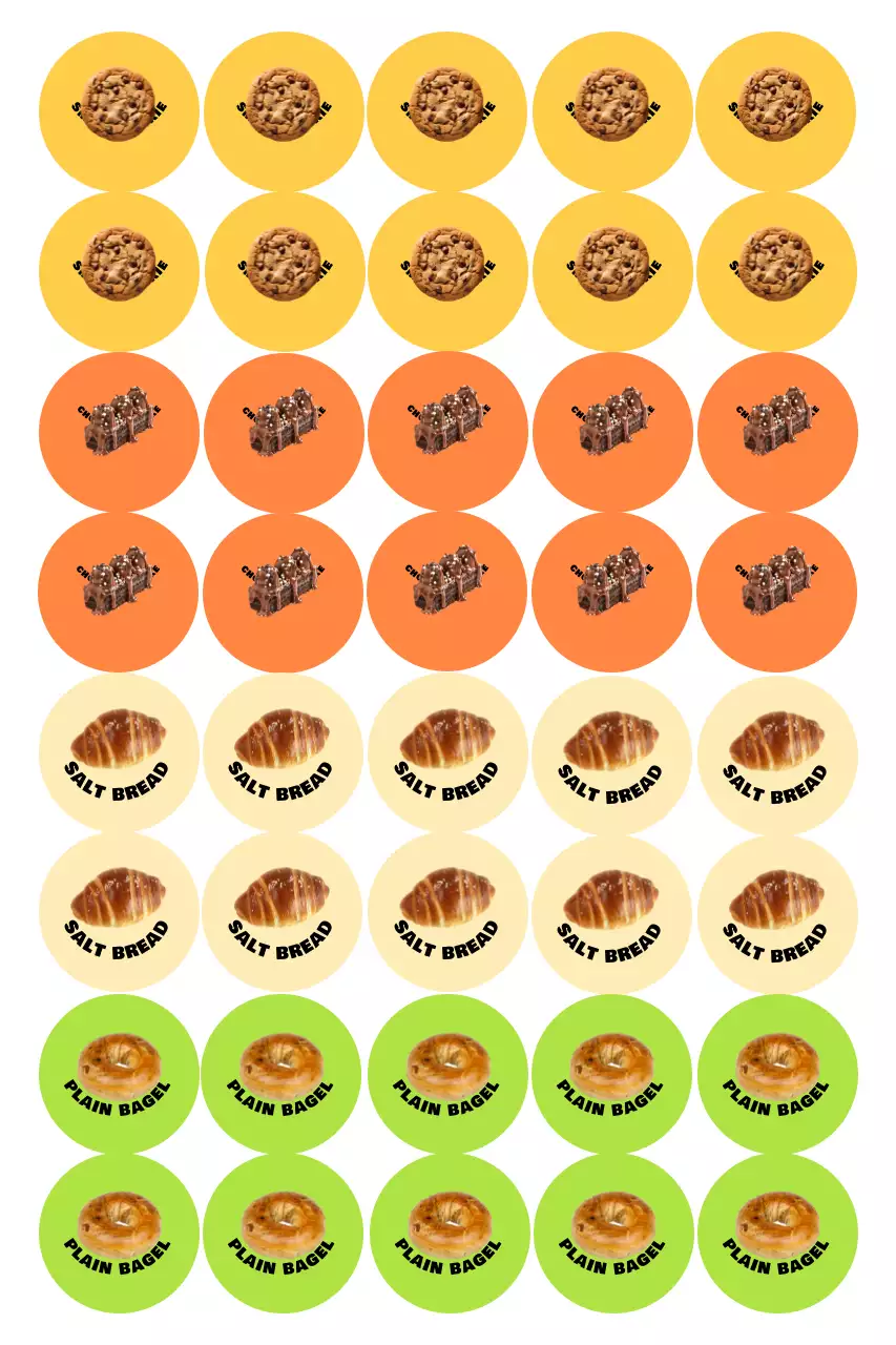 Nhãn dán bánh mì đơn giản màu vàng