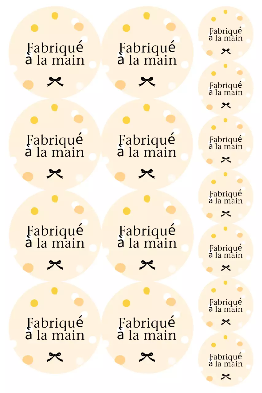 Autocollants simples faits main beiges