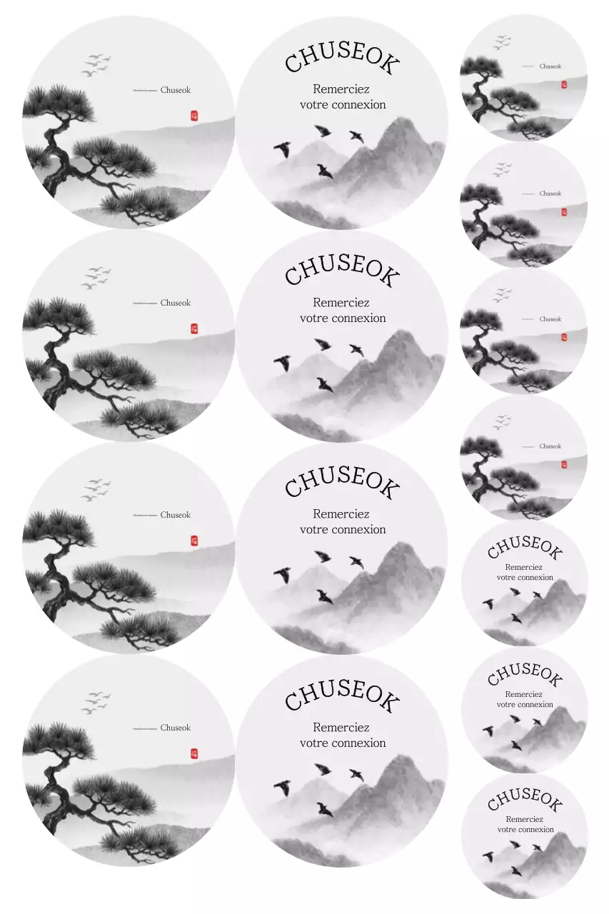 Célébration traditionnelle de Chuseok en noir et blanc