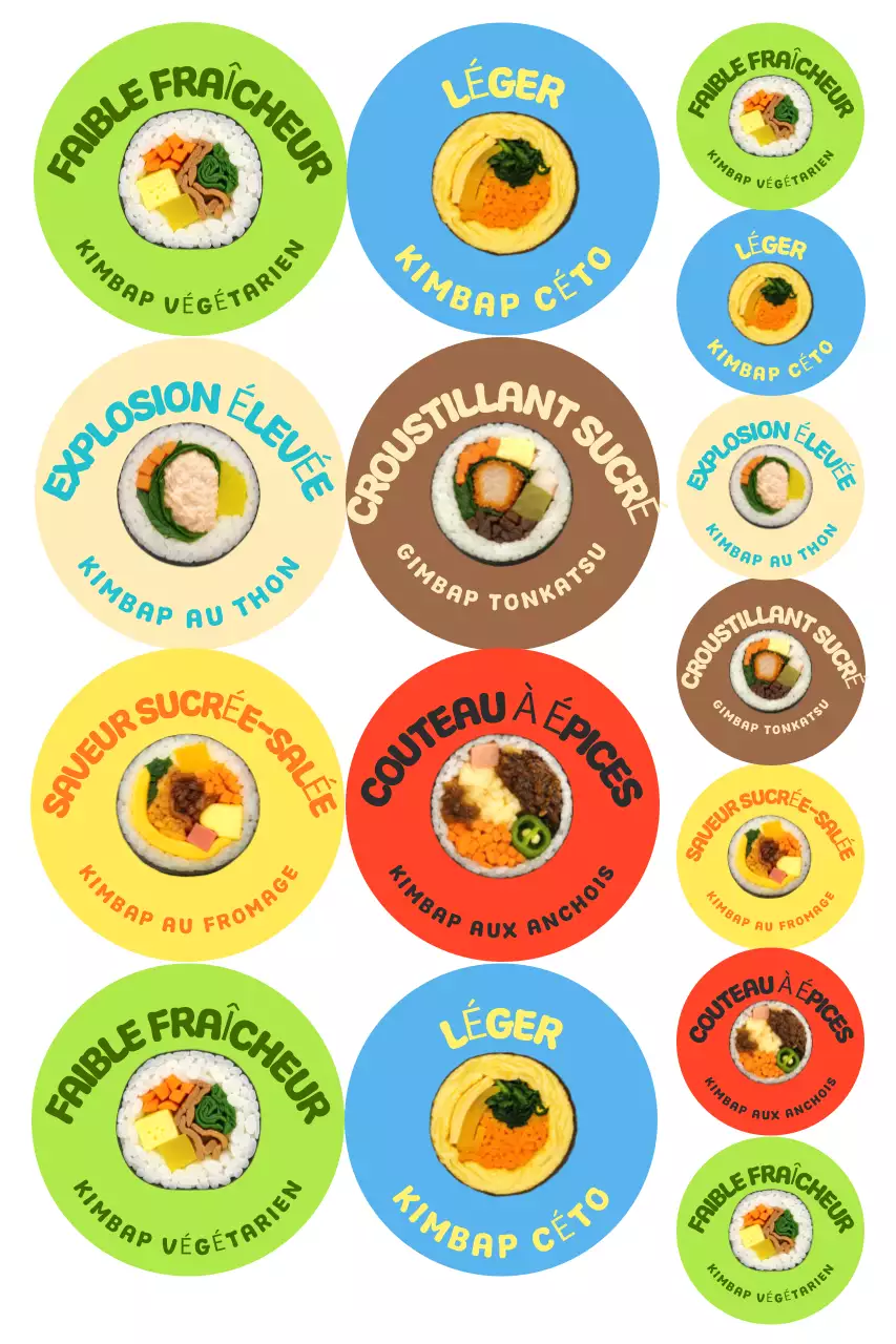 Menu Kimbap Kitsch Coloré