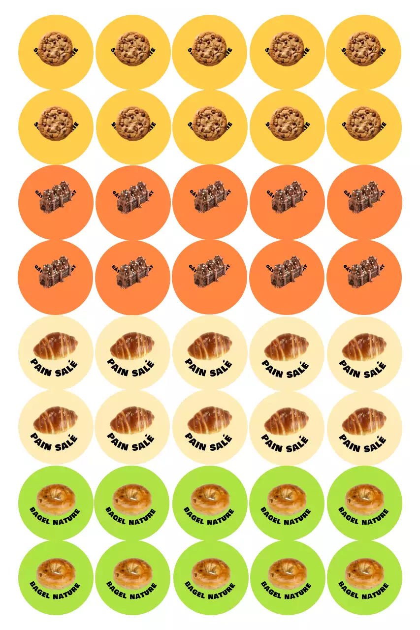 Autocollant jaune simple de boulangerie