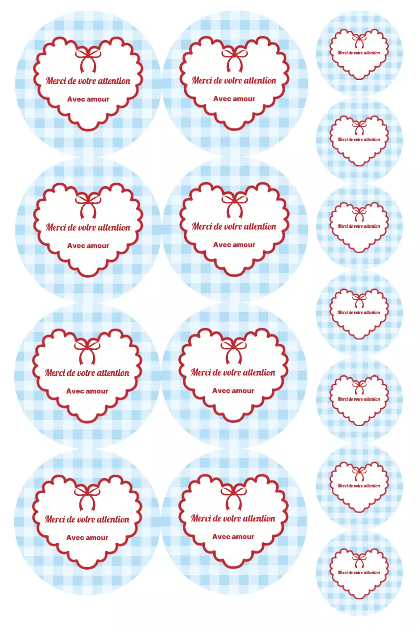 Autocollant de remerciement mignon bleu ciel