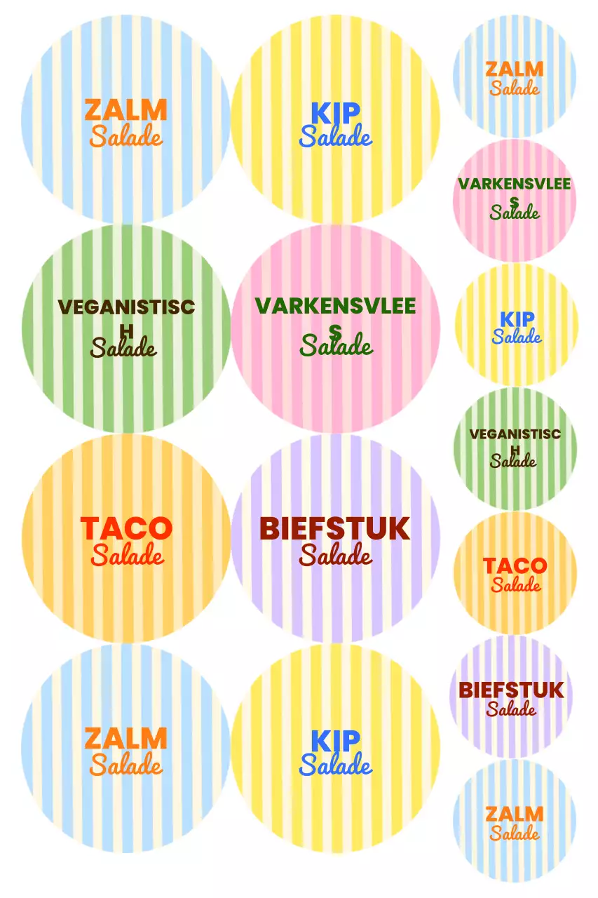 Kleurrijke Kitsch Salade Stickers