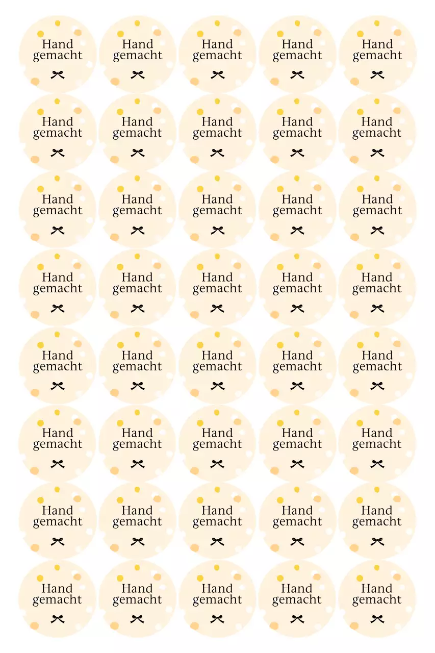 Beige einfache handgemachte Aufkleber