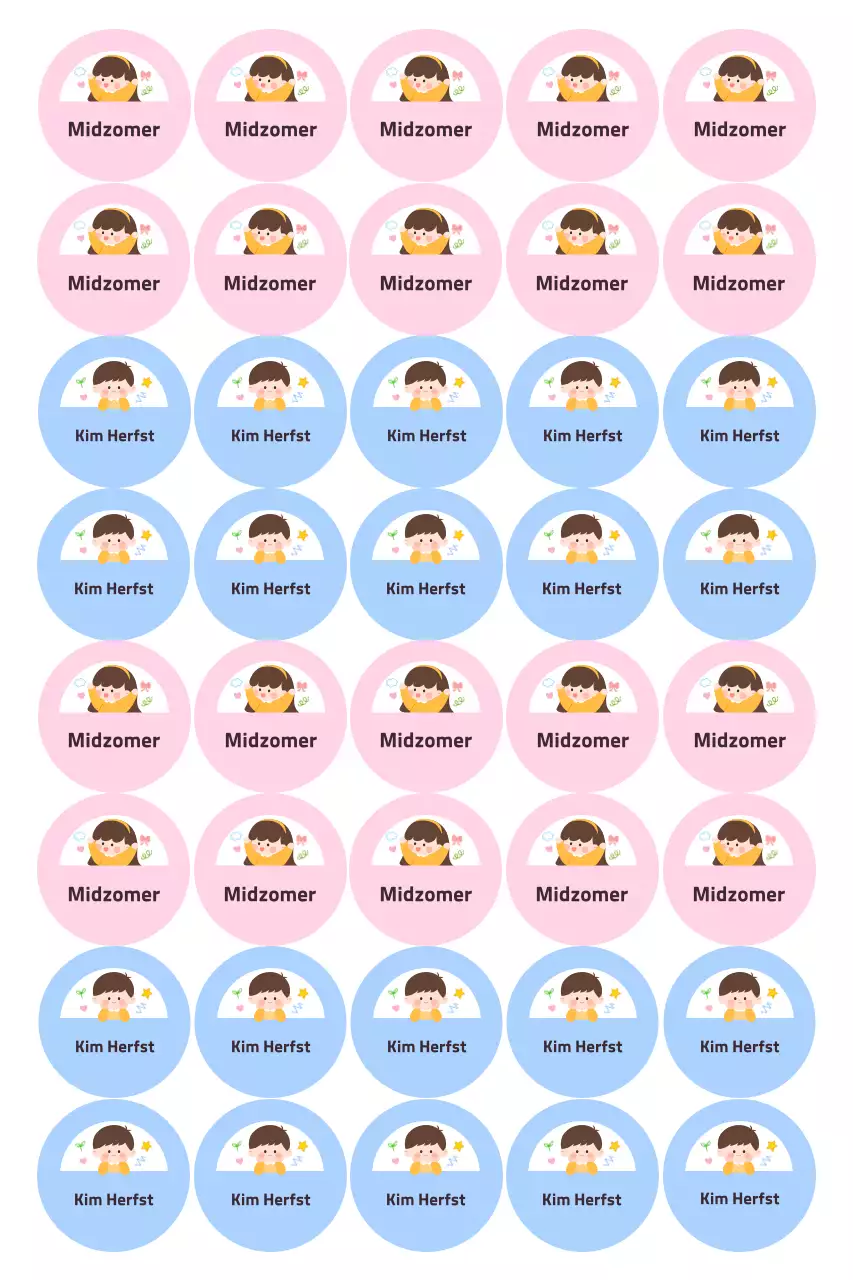 Roze eenvoudige naamsticker