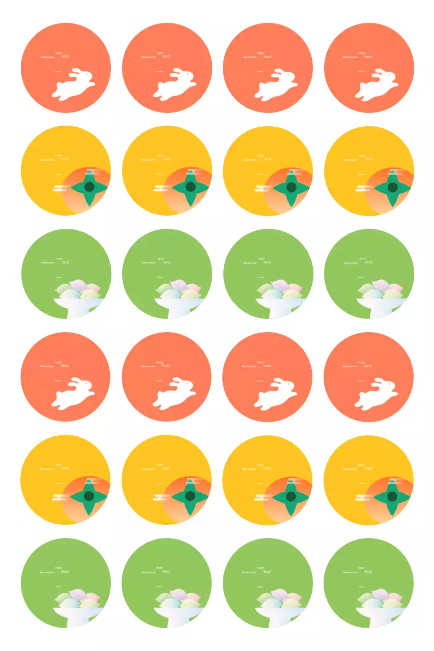 Orange Traditional Chuseok Sticker