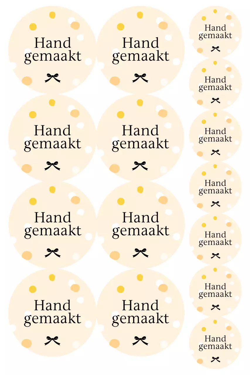 Beige eenvoudige handgemaakte stickers