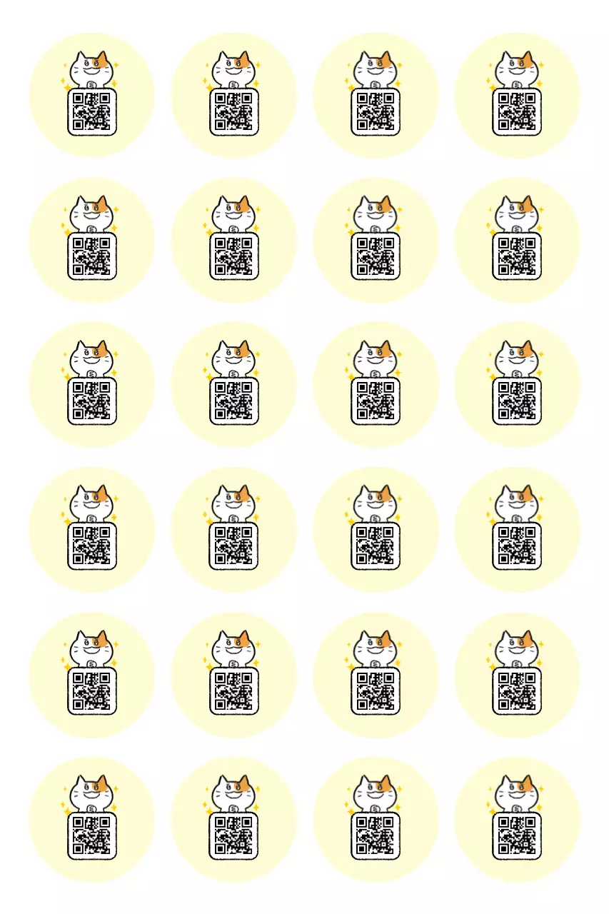 Yellow cute QR code sticker