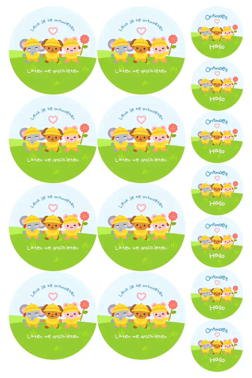 Groene schattige welkomststicker