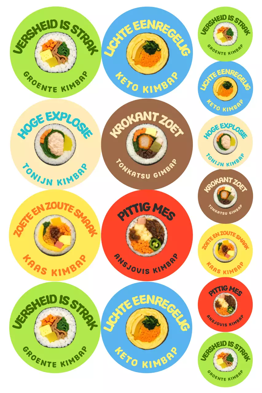 Kleurrijk Kitsch Kimbap Menu