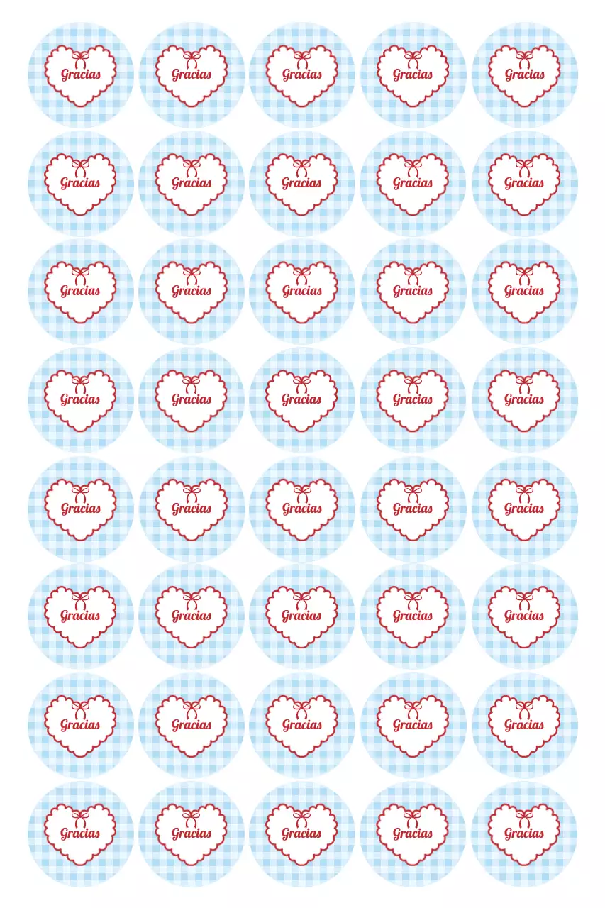 Pegatina de agradecimiento sencilla en color azul cielo